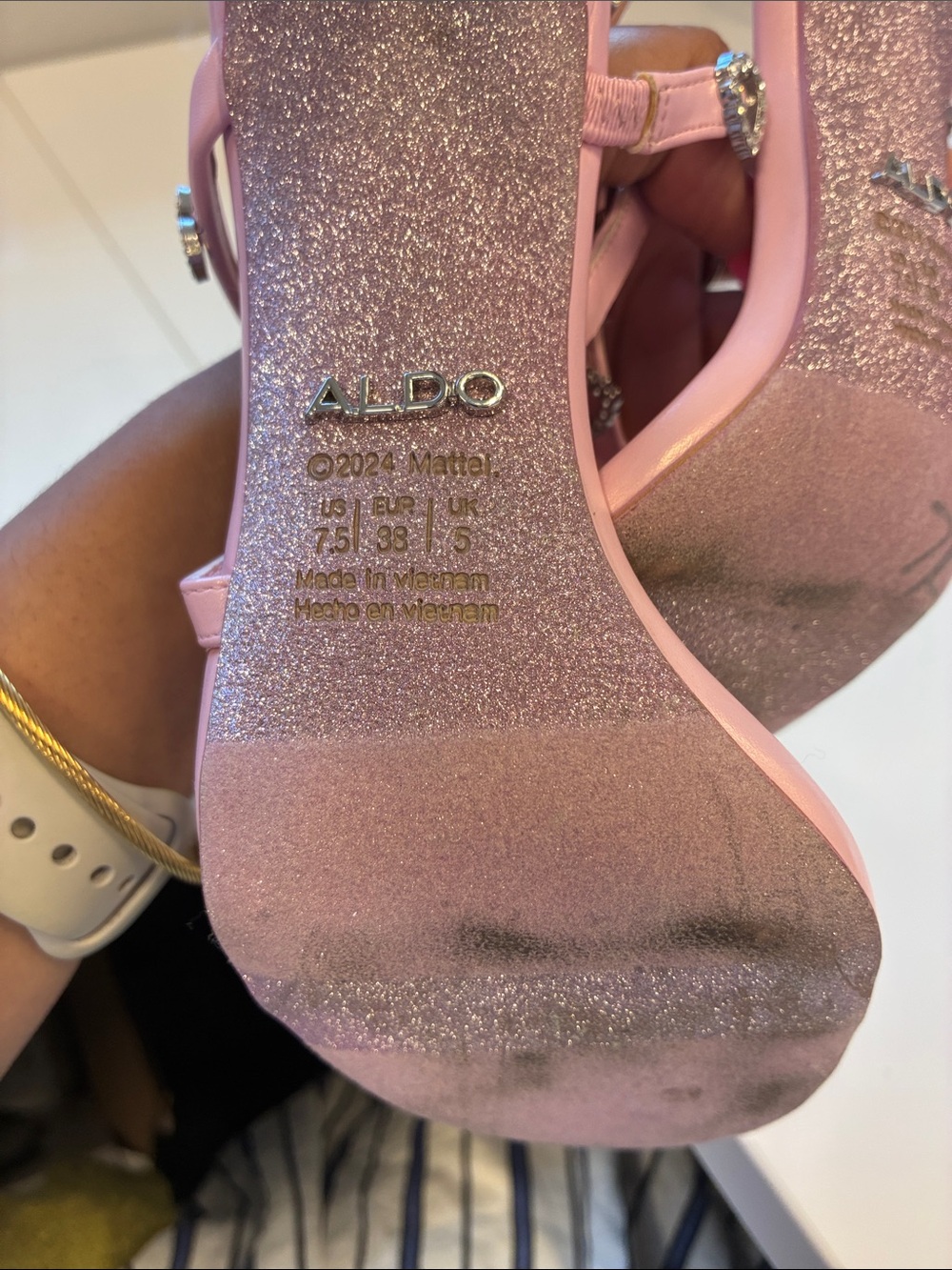 ALDO x Barbie Pink Heart Strap Heels Women's Size 7.5 Limited Edition - Picture 6 of 6